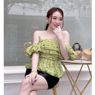Ảnh thật - set áo cúp ngực + chân váy đen