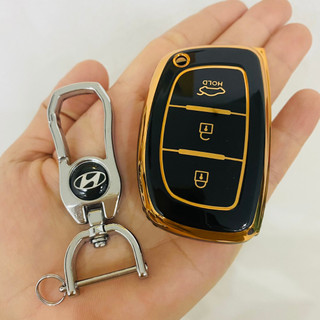 Ốp chìa khóa xe Xe Grand I10, Elantra, Tucson - kèm móc treo - mẫu tráng gương silicon
