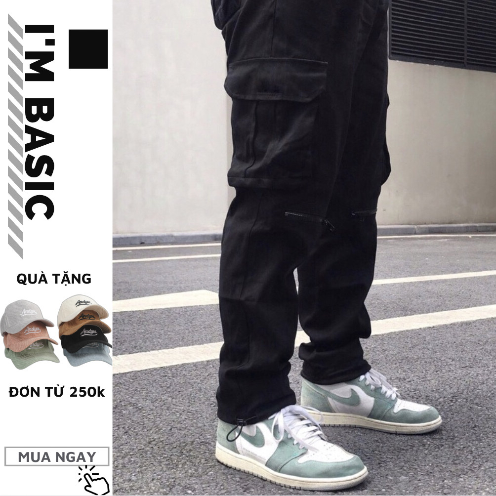 Quần Cargo Jogger kaki túi hộp có dây rút ống vải kaki dày dặn form đứng dễ phối đồ cho nam nữ.QKK03
