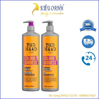 Dầu gội xả nữ chúa màu nhuộm Tigi Bed Head Colour Goddess Oil Infused 970mlx2 ( New 2022)