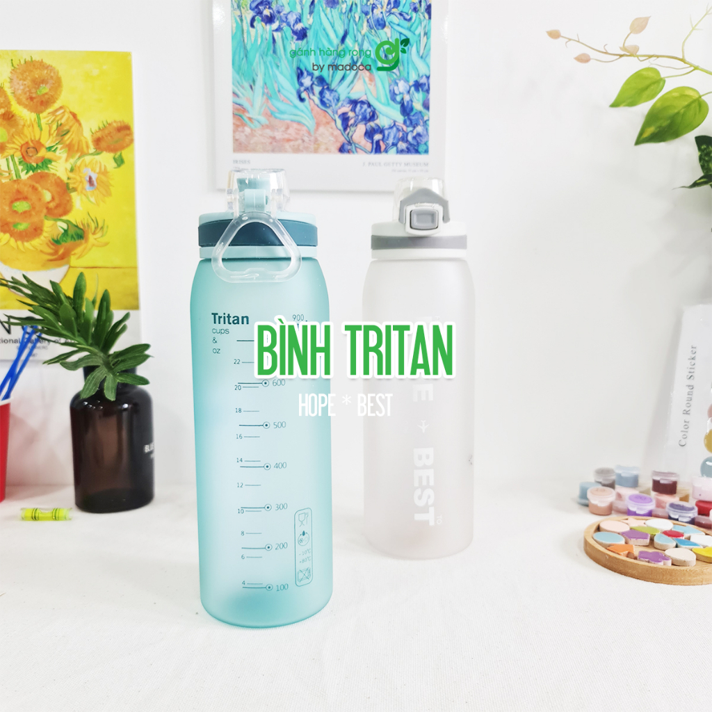 Bình Tritan Hope & Best 900ml Madoca dùng cá nhân du lịch, tập gym, đi làm văn phòng