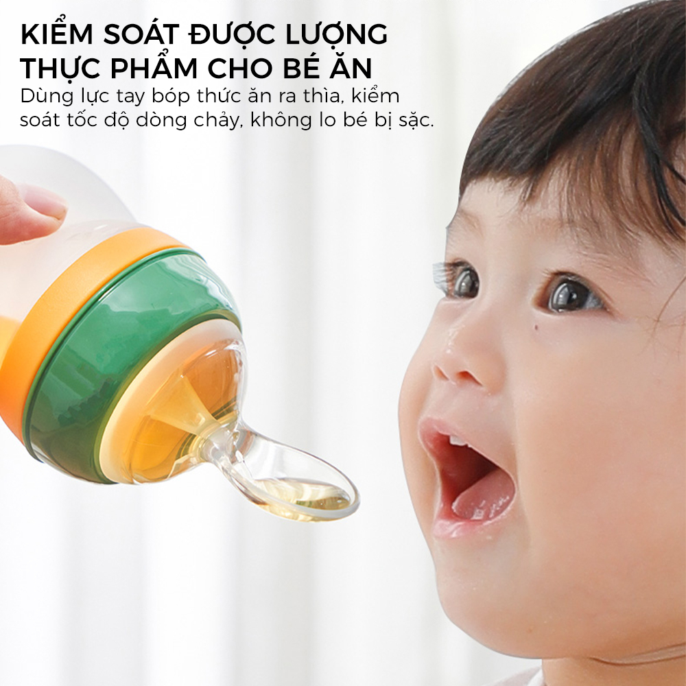 Bình Thìa Ăn Dặm ROVCO RK-C4004 Silicone Mềm Mại 90ml