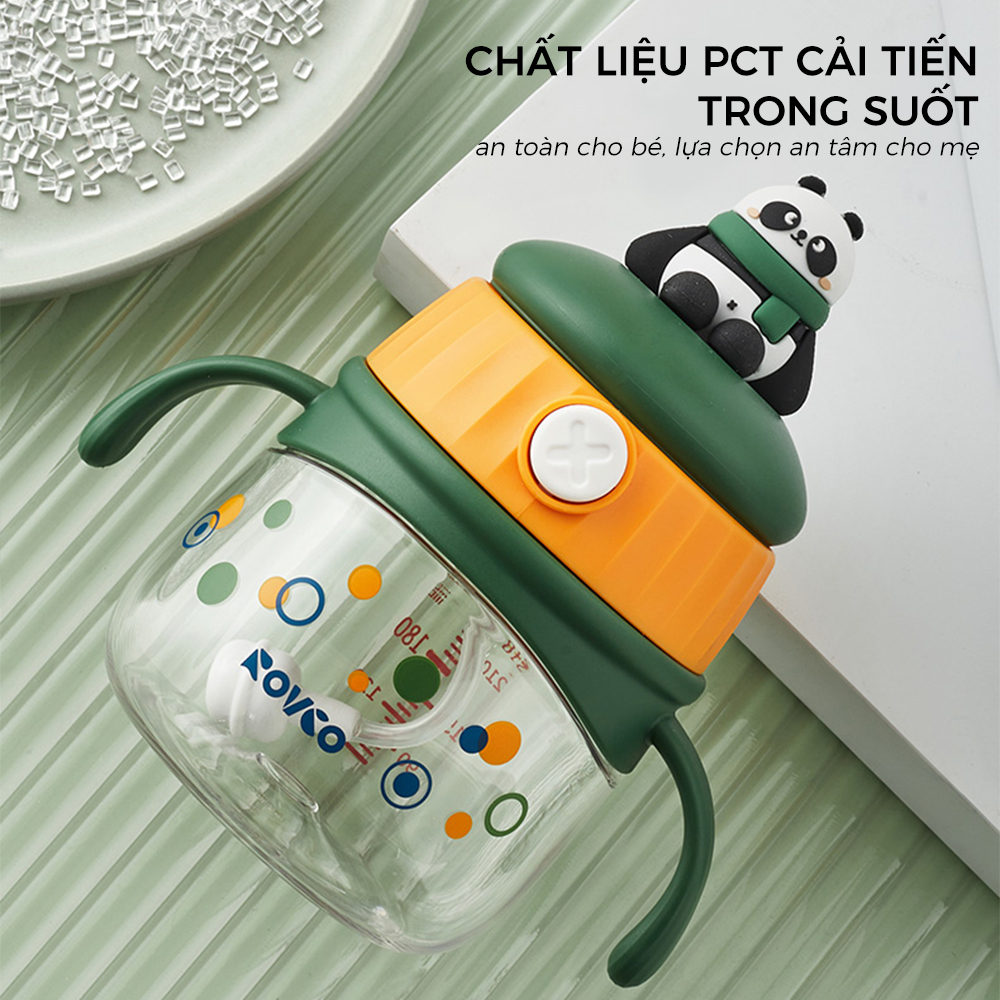 Bình Tập Uống Nước ROVCO RK-B1047 Có Phao 360 Độ Icon Hoạt Hình Dễ Thương Chống Sặc（240ml)