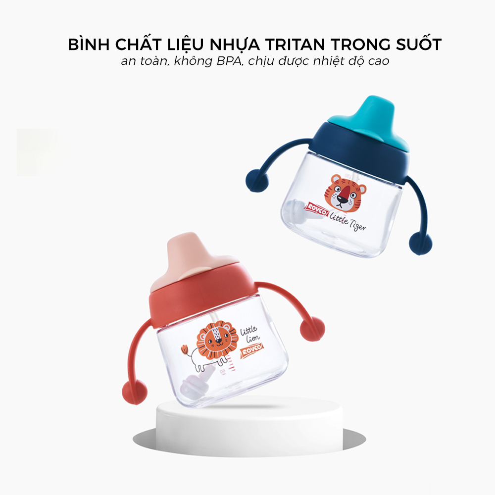 Bình Tập Uống ROVCO RK-B1042 Mỏ Vịt Sippy Cup Chống Sặc 180ml