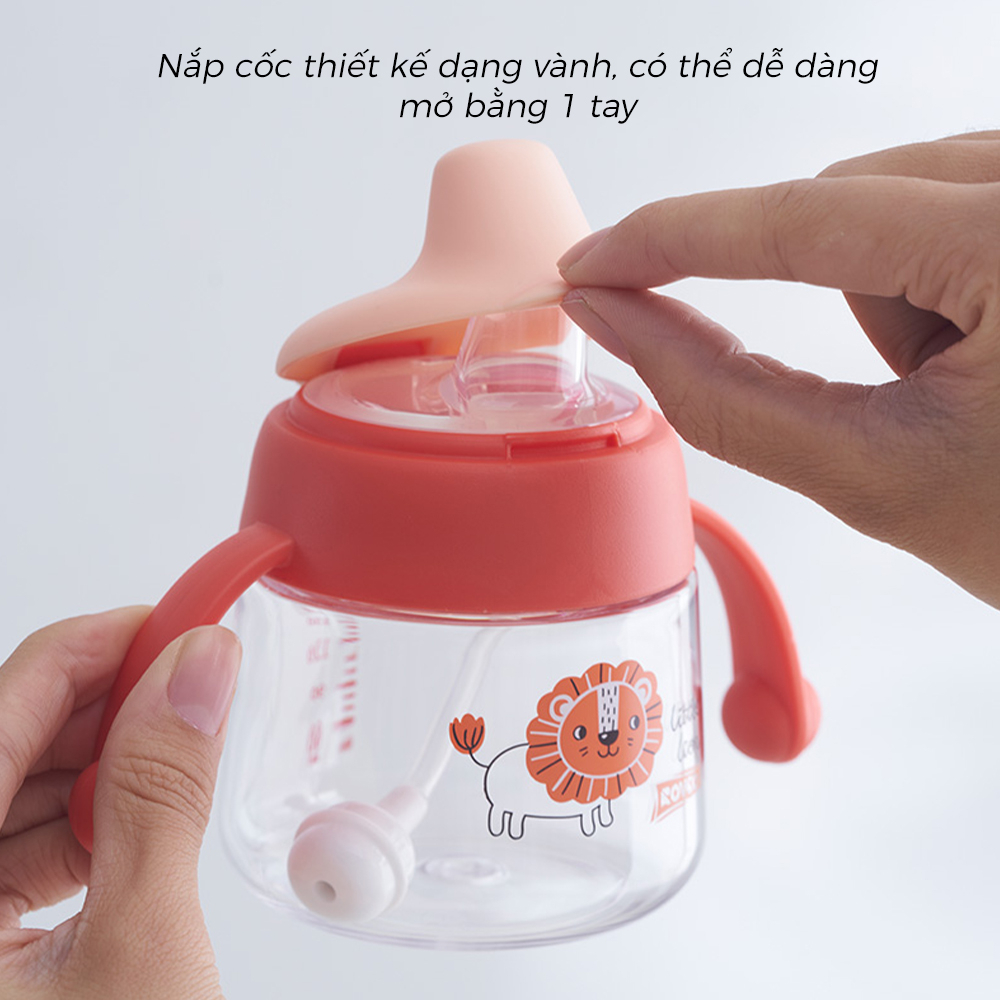 Bình Tập Uống ROVCO RK-B1042 Mỏ Vịt Sippy Cup Chống Sặc 180ml