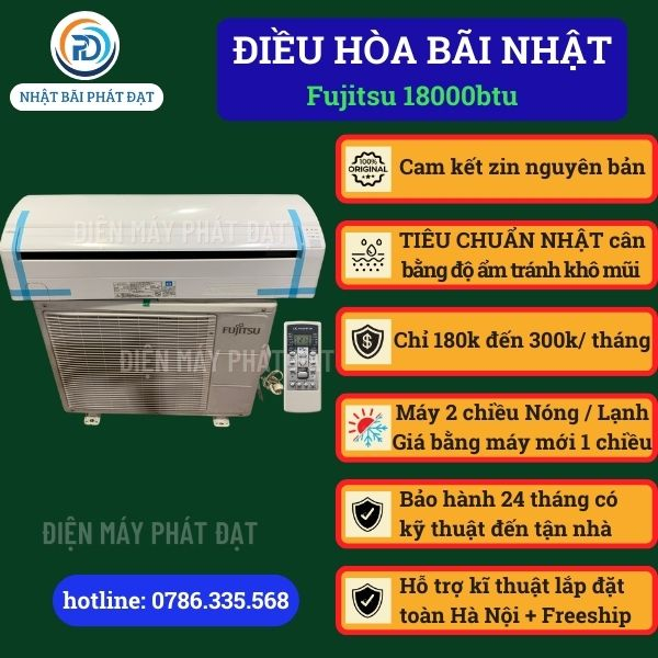 Điều hòa 18000btu bãi Nhật, hàng nội địa Nhật 2 chiều inverter sử dụng điện 200v máy zin nguyên bản bảo hành 12 tháng