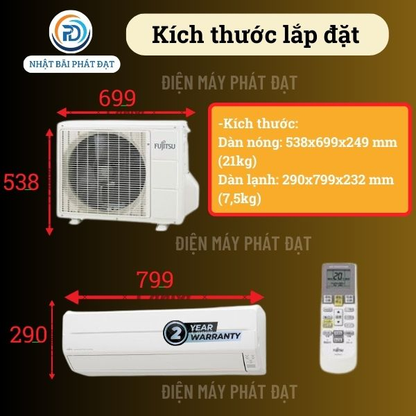 Điều hòa nhật bãi Fujitsu Full chức năng 9000btu, máy zin nguyên bản 100% chưa sửa chữa, bảo hành 12 tháng