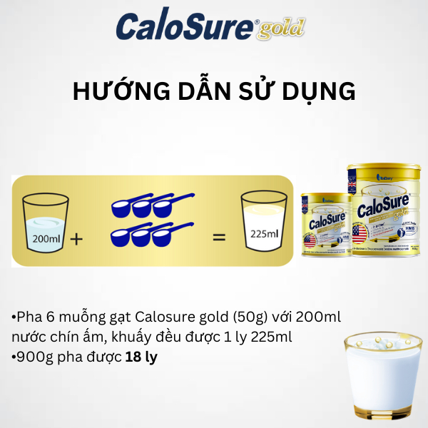 Sữa bột Calosure Gold ít đường 900g giúp tăng cường sức khỏe tim mạch, bảo vệ xương - VitaDairy