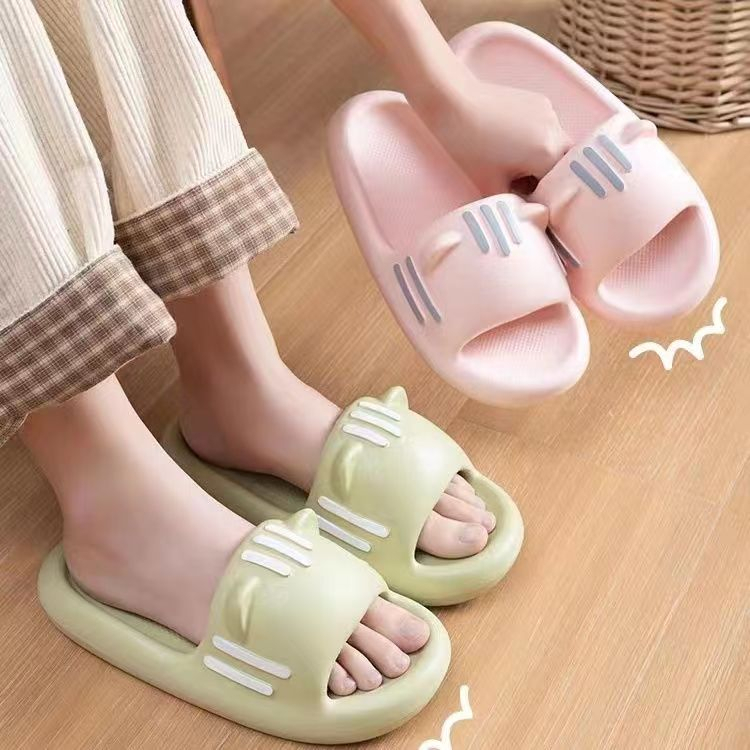 Dép Lê Nữ Mùa Hè Mèo Hoạt Hình Dễ Thương Mẫu Mới Nhà Chống Trượt Đế Dày