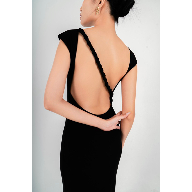 Đầm đen hở lưng - Backless Twist Dress /Solitude/