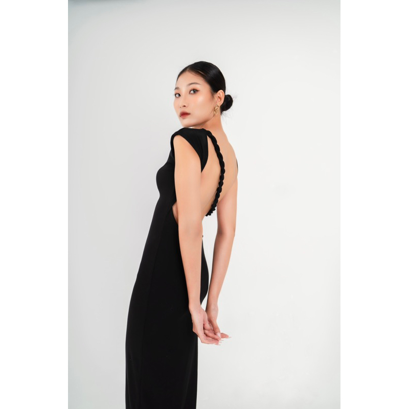 Đầm đen hở lưng - Backless Twist Dress /Solitude/