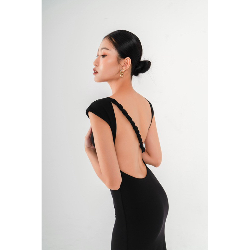Đầm đen hở lưng - Backless Twist Dress /Solitude/