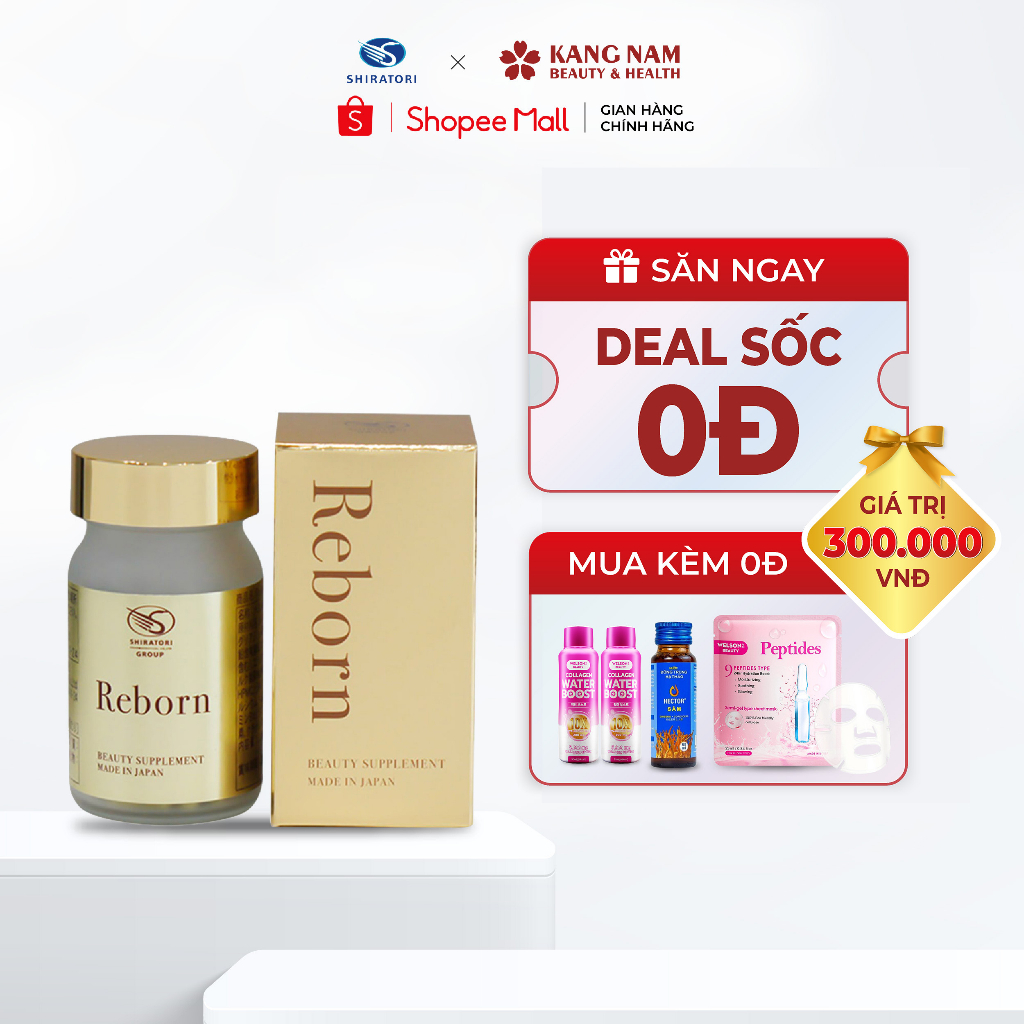 Viên Uống Tái Tạo Làm Đẹp Da Reborn Shiratori Hộp 30 viên