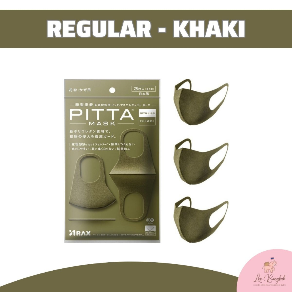 Khẩu Trang Pitta Mask Regular, Small Ngăn Tia Uv, Kháng Khuẩn Chống Bụi Nội Địa Nhật Bản