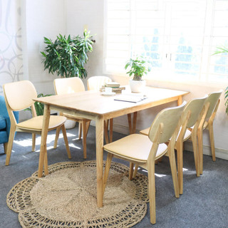 Bộ bàn ghế phòng ăn 4 - 6 - 8 chỗ IBIE Venus nệm kép gỗ cao su, tùy chọn kích thước, màu sắc, hàng xuất khẩu loại 1