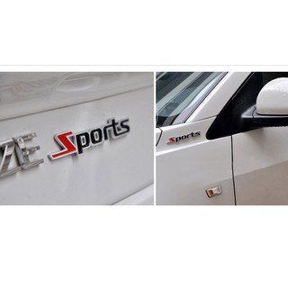 Logo nổi chữ SPORT kim loại trang trí ô tô xe máy