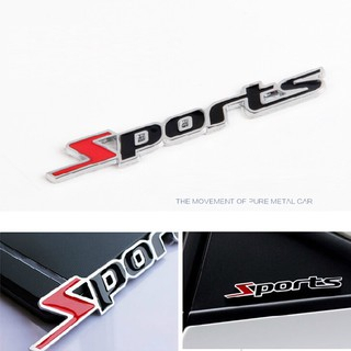 Logo nổi chữ SPORT kim loại trang trí ô tô xe máy