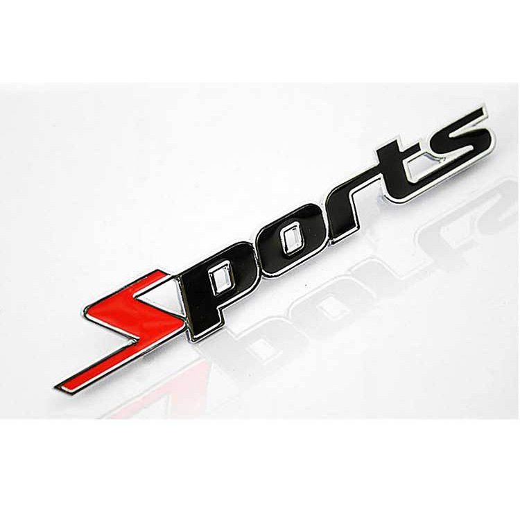 Logo nổi chữ SPORT kim loại trang trí ô tô xe máy