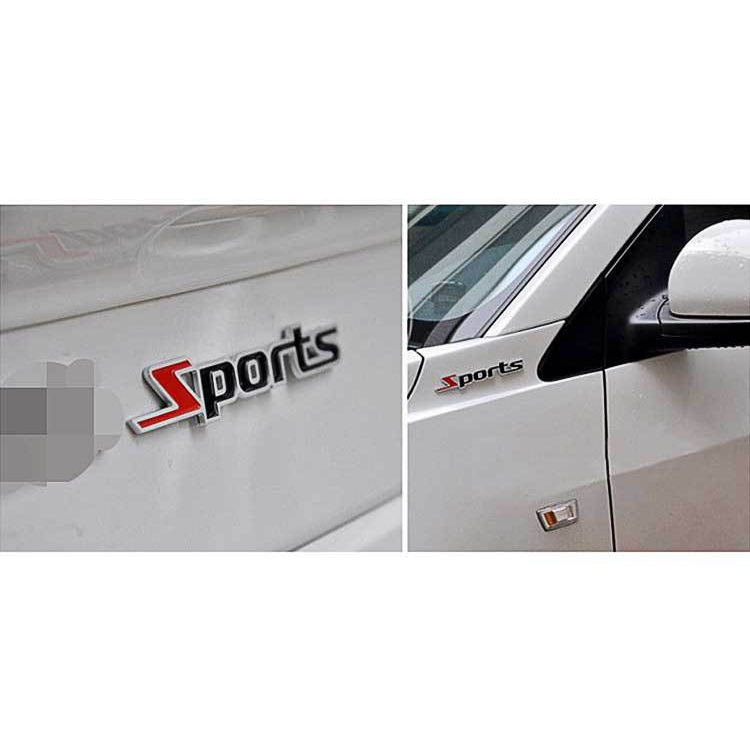 Logo nổi chữ SPORT kim loại trang trí ô tô xe máy