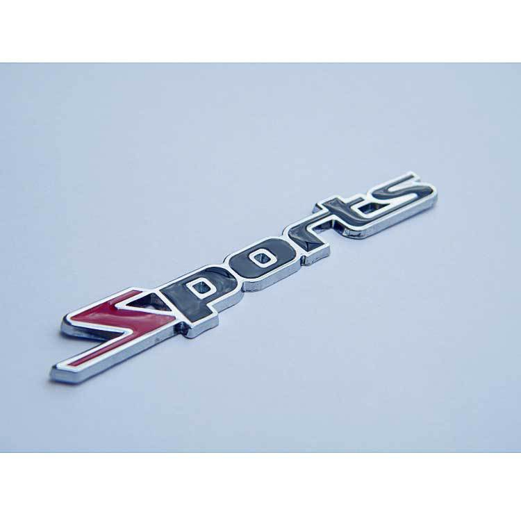 Logo nổi chữ SPORT kim loại trang trí ô tô xe máy