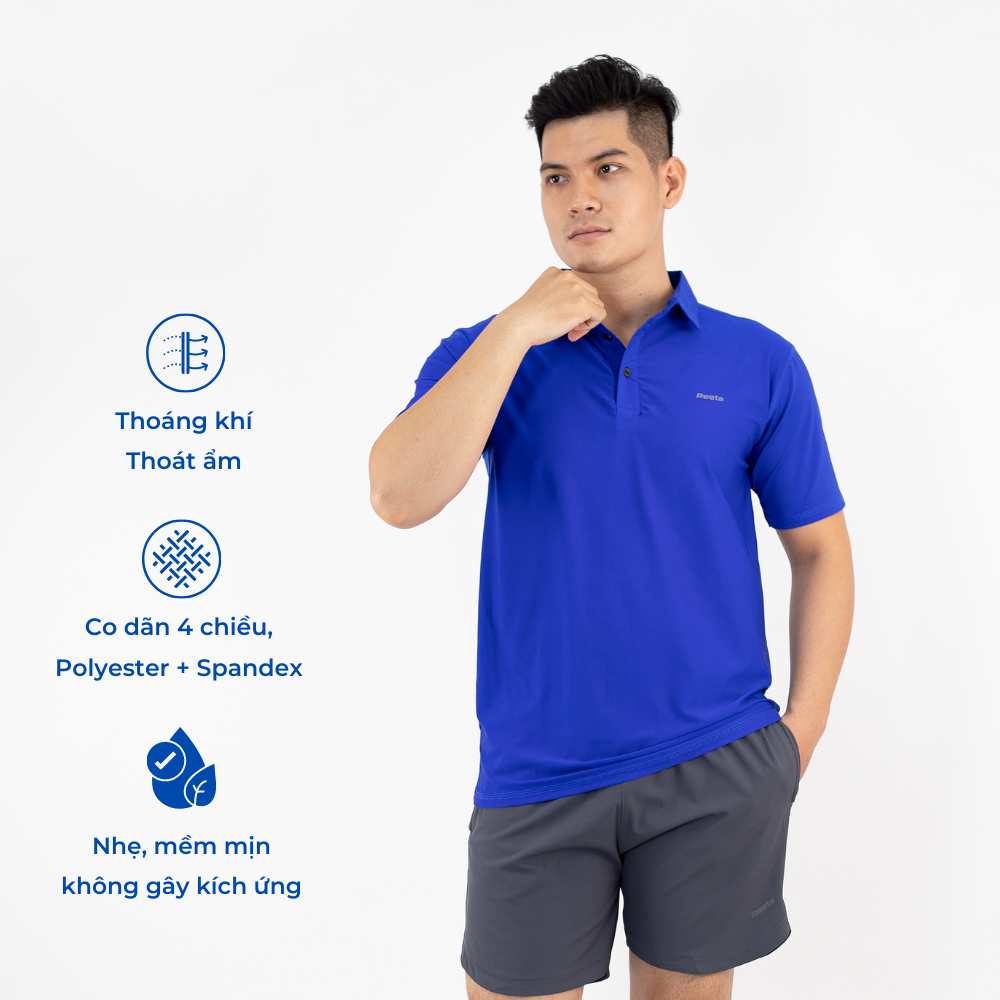Áo Polo thể thao nam co dãn thoáng khí thoát ẩm nhiều màu Reeta - A2135