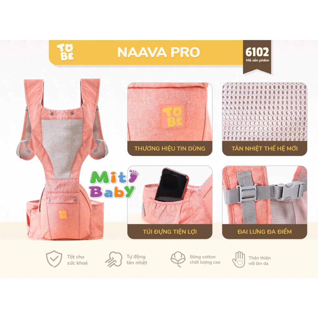 Địu Trợ Lực NAAVA PRO An Toàn Tiện Lợi Nhỏ Gọn Hãng TOBÉ Cao Cấp