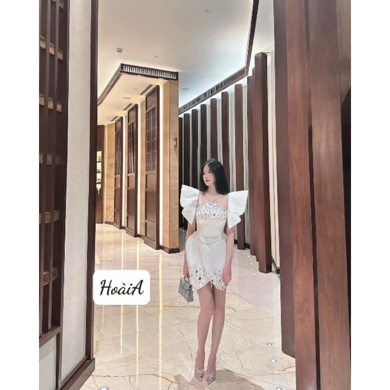 Đầm đính đá dáng ngắn,đầm đi chơi, dự tiệc.