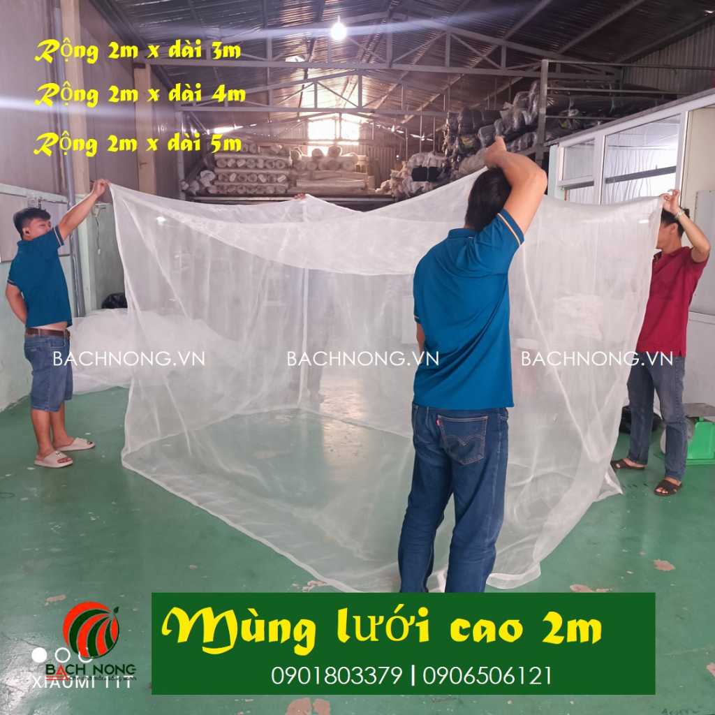 Tấm mùng trùm cây ăn trái cao 3.8m, rộng 1,9m, dài 5m, lưới chống ruồi vàng
