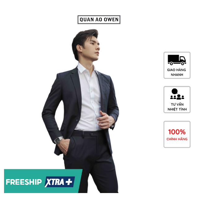 Bộ Vest Nam OWEN VES220960 Màu Navy Kiểu Dáng Regular Fit Vải Bền Màu Co Giãn Trẻ Trung Lịch Lãm Chất Lượng Cao