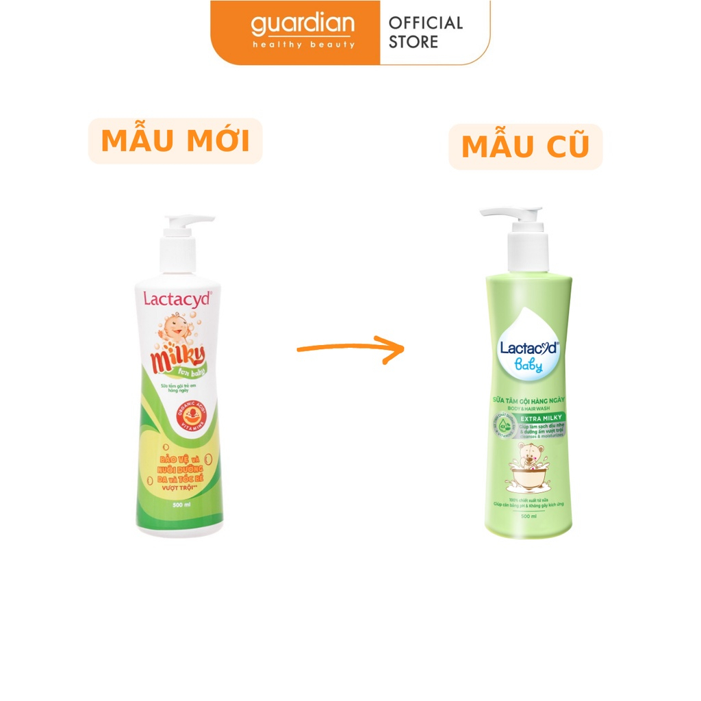 SỮA TẮM GỘI CHỐNG RÔM SẢY LACTACYD MILKY CHO BÉ SƠ SINH 250ML-500ML