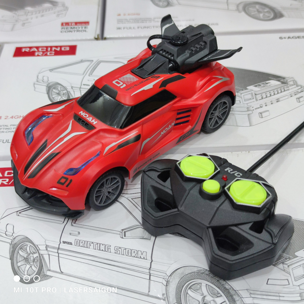 Xe đua điều khiển từ xa sáng tạo 1:20 có đèn Led và phun sương tạo khói, xe ô tô điều khiển cho bé