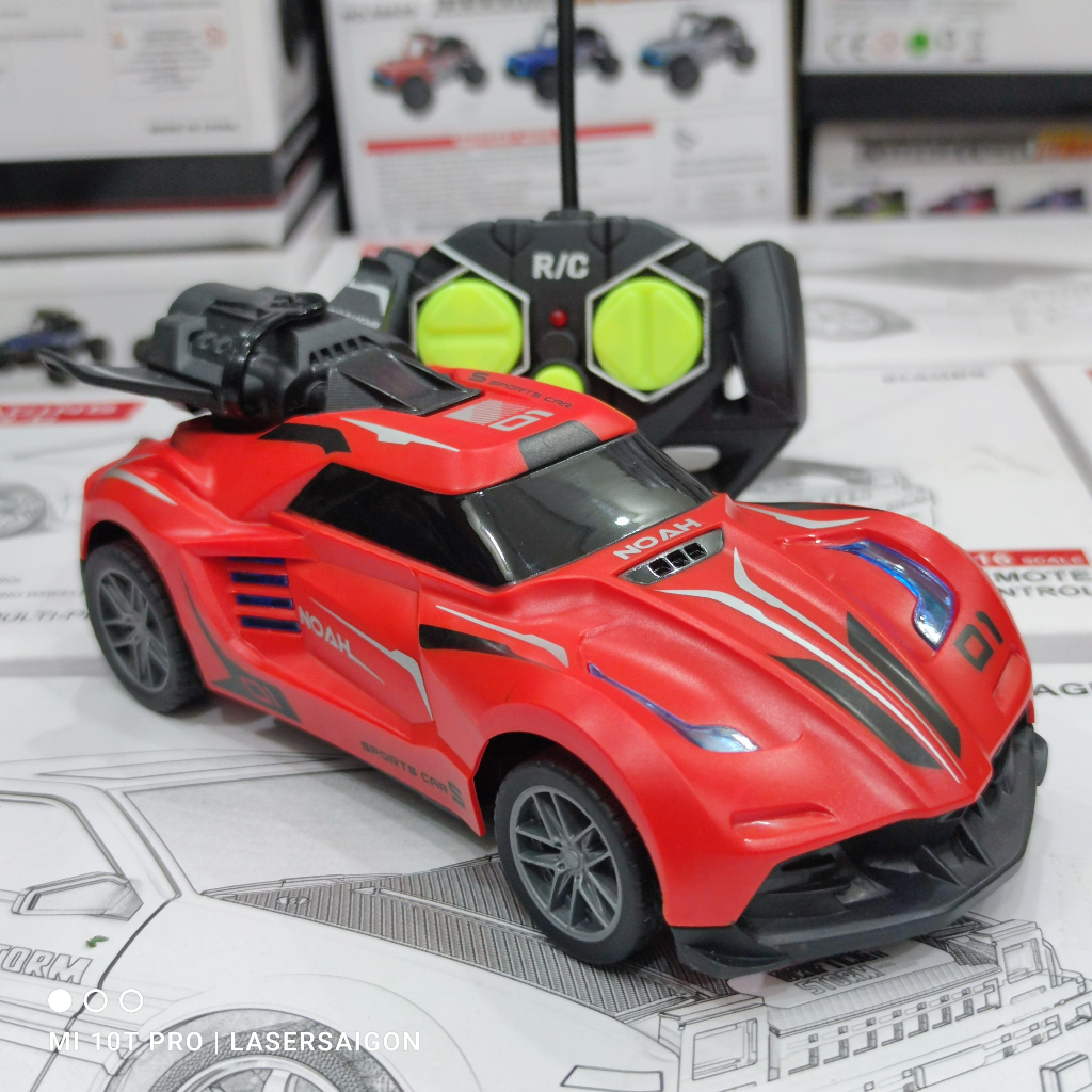 Xe đua điều khiển từ xa sáng tạo 1:20 có đèn Led và phun sương tạo khói, xe ô tô điều khiển cho bé