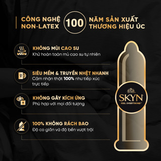 Bao cao su Skyn Elite Non-Latex siêu mềm mỏng không mùi cao su 10 bao