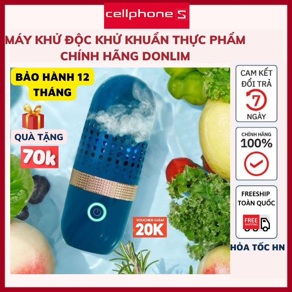 Máy rửa rau củ quả CELLPHONES, máy khử trùng, tiệt trùng hoa quả, thực phẩm tự động bằng công nghệ điện phân nước H01