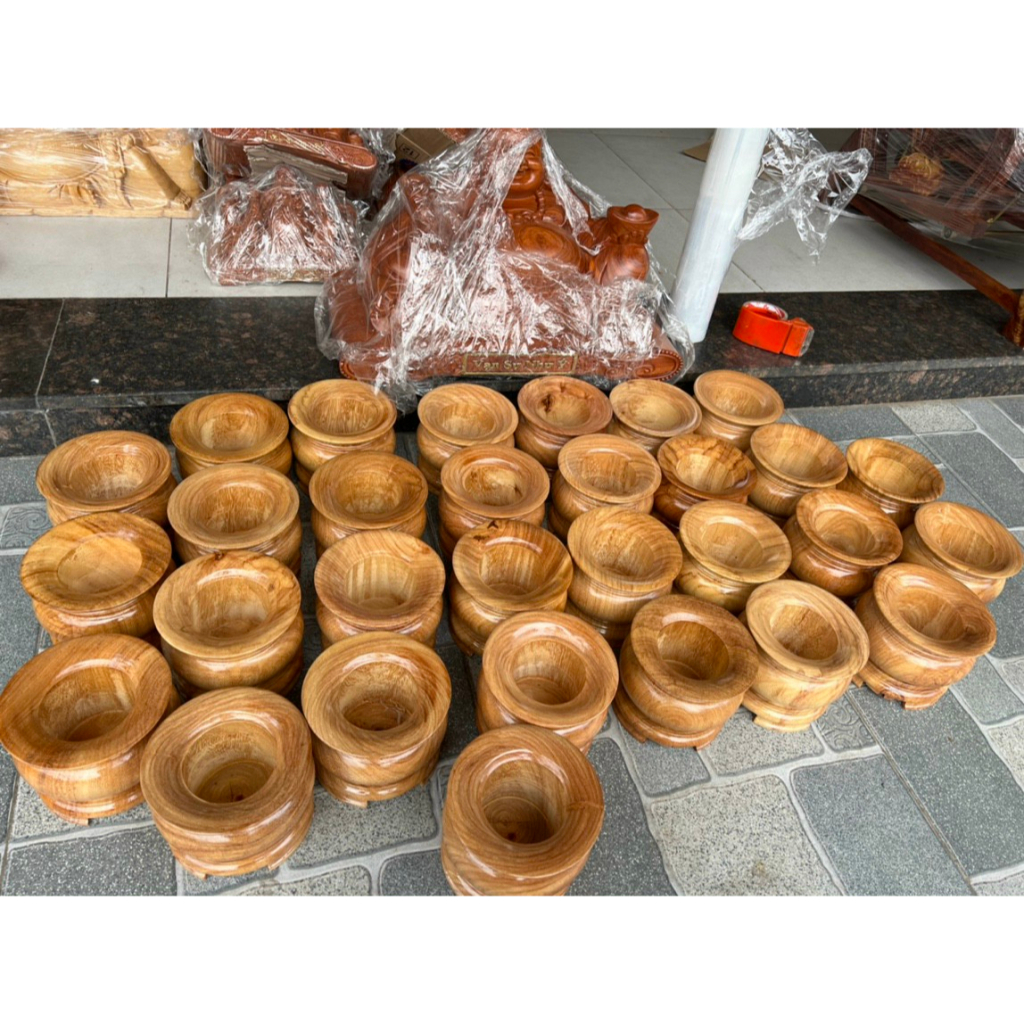Lư hương.bát cắm nhang gỗ gõ nhiều kích thước