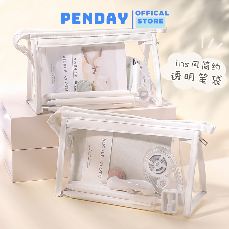 Túi đựng bút trong suốt, bóp viết trong suốt hộp bút cute hình hoạt hình văn phòng phẩm - PENDAY STO