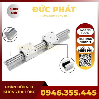 Bộ thanh ray trượt tròn có đế dài 1m phi 12, 16, 20, 25