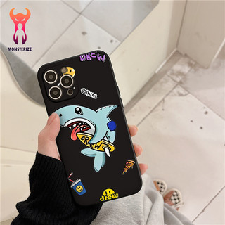 Ốp lưng mềm viền vuông hình cá mập drew for iPhone 13 12 11 Pro Max SE 2020 X XR XS ip 8 7 6 - q2237b