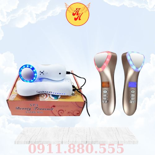 Máy massage mặt | búa lạnh mini | Búa điện di D002 ion ánh sáng sinh học trẻ hóa da ( bảo hành 6th )