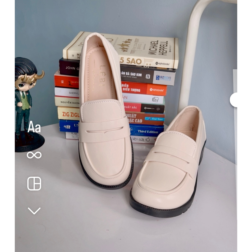 Giày Moca trơn basic phong cách Hàn Quốc Simee Shoes SM06 ( form to, lùi 1 size)