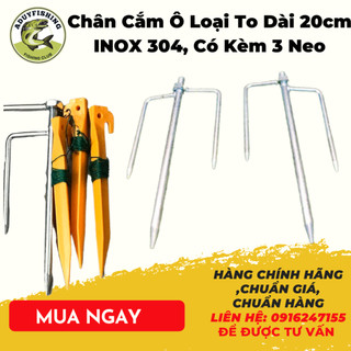 Chân cắm ô, dù câu cá, dài 20cm, inoc khỏe và chắc chắn, dụng cụ câu cá chính hãng Aduy fishing