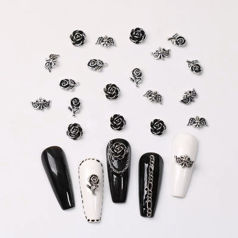 Charm nail nghệ thuật hoa hồng siêu hot