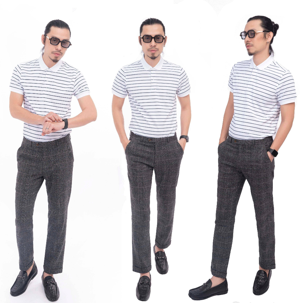 Áo thun polo nam trắng kẻ cao cấp giá rẻ cá sấu Poly thể thao ngắn tay cổ bẻ dễ dàng vệ sinh hãng GI FASHION MPC30308