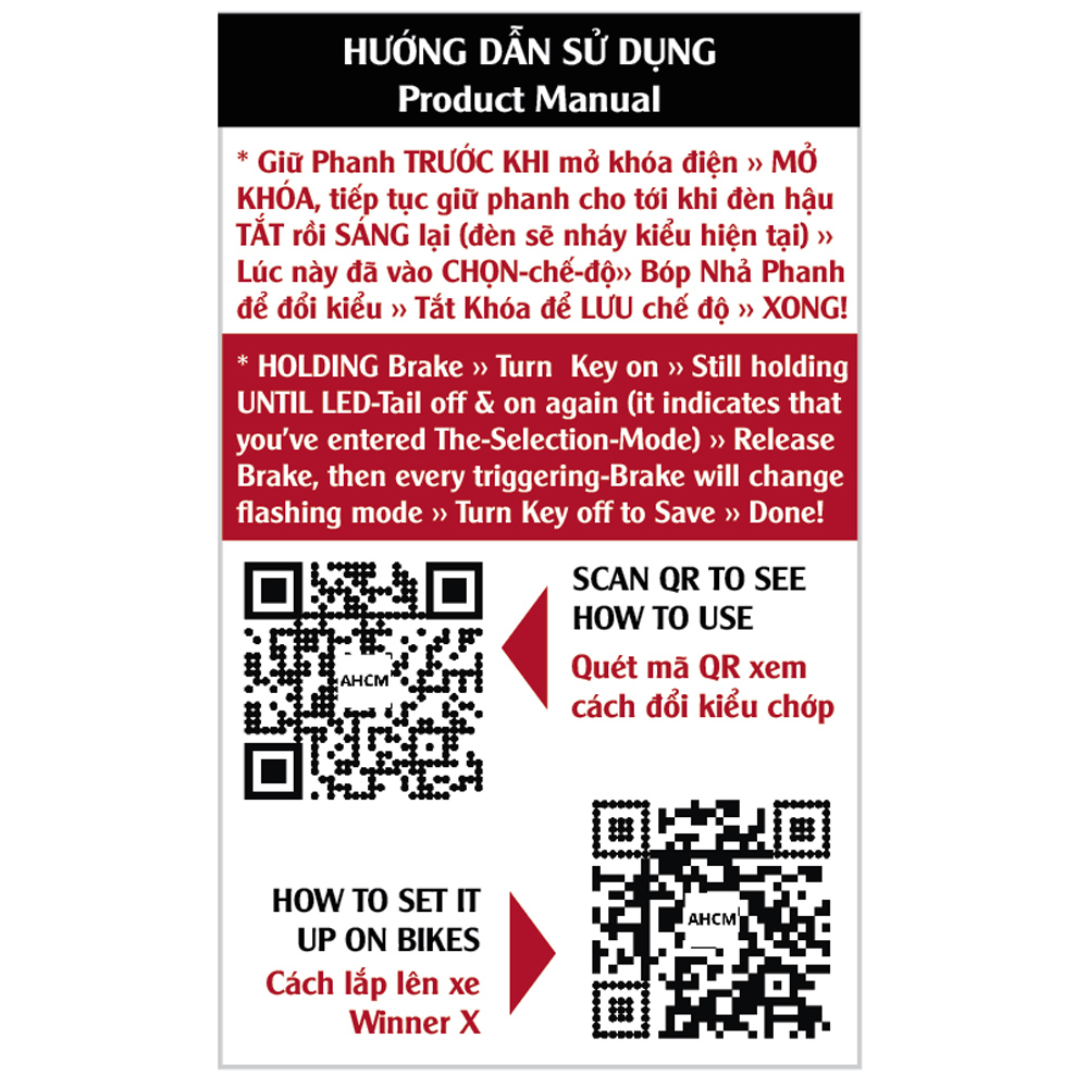Mạch chớp stop F1 nhiều chế độ cho xe Winner X