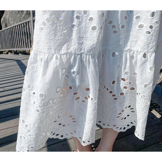 Đầm maxi trắng vải xô