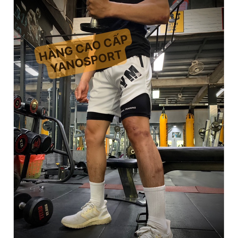 {Hàng cao cấp} Quần Chạy Bộ Tập Gym 2 LỚP Yano Sport Chất Liệu Thun Thể Thao Co Giãn 4 Chiều GYM01o