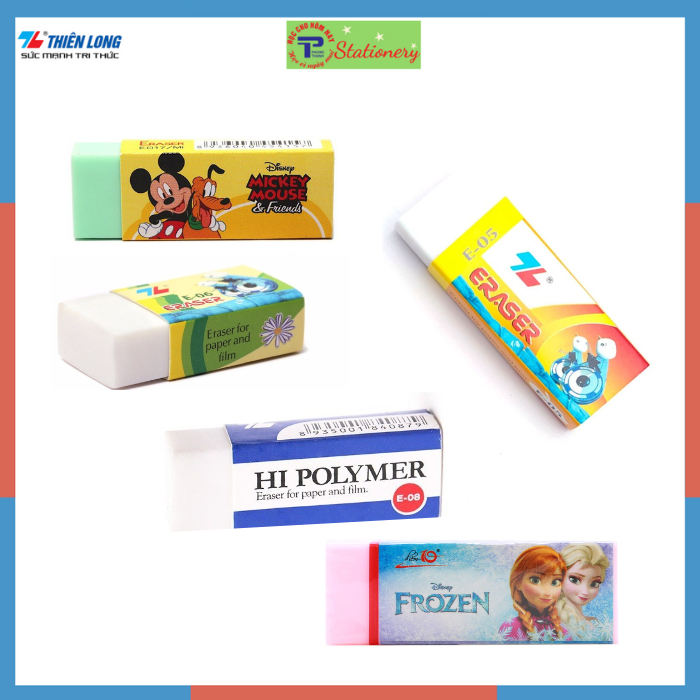 Gôm Tẩy Thiên Long 1 chiếc màu hình ngẫu nhiên E05, E06, E017