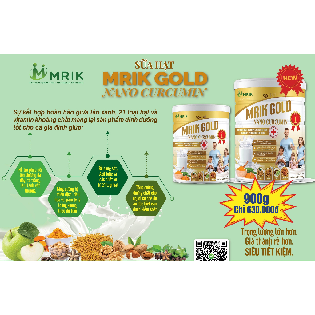 Sữa hạt MRIK GOLD TL 900 gram