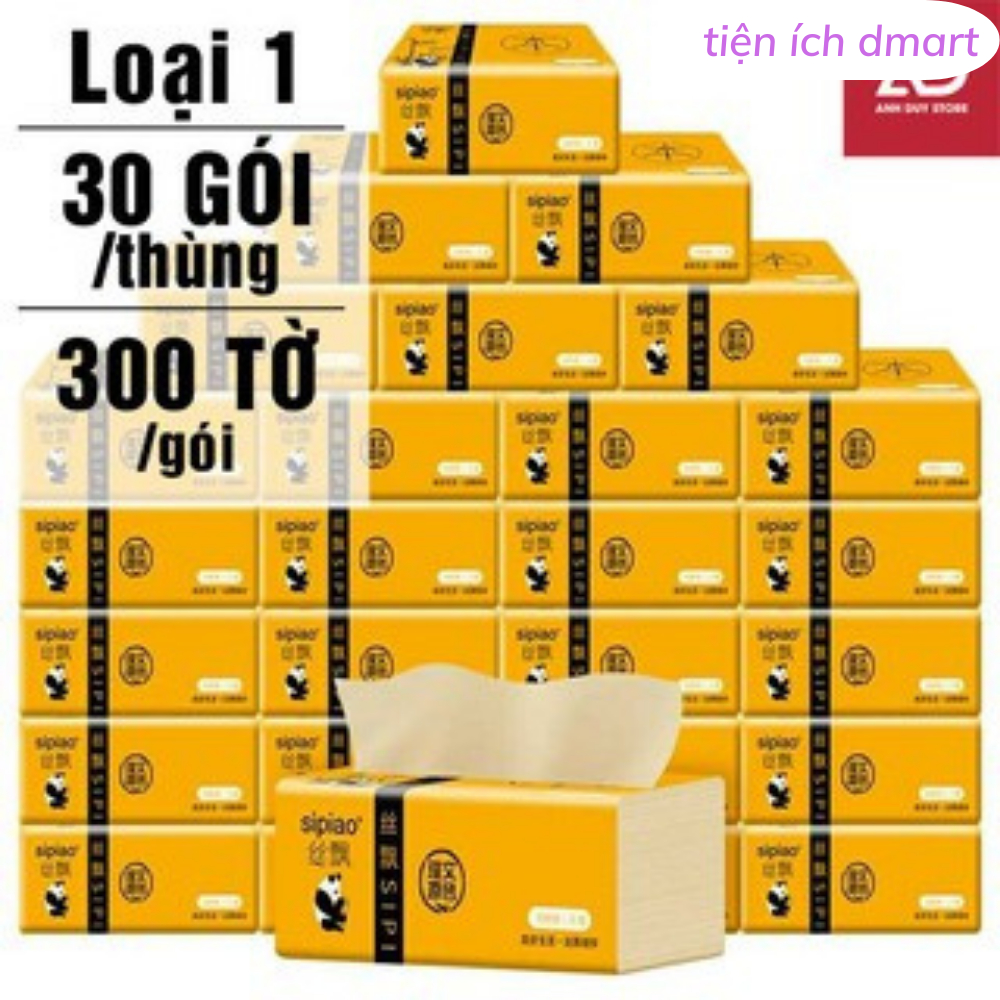 1 thùng giấy ăn gấu sipao hàng loại đẹp, 30 gói giấy ăn siêu mềm
