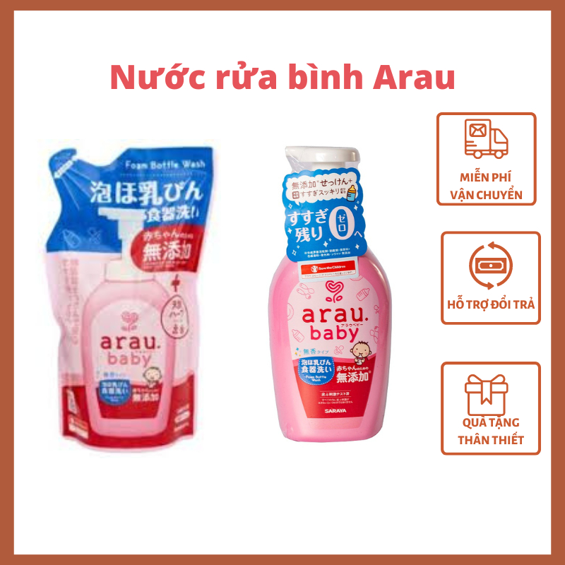 Nước rửa bình sữa Arau (Nhật)